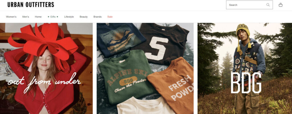Urban Outfitters online shopping site