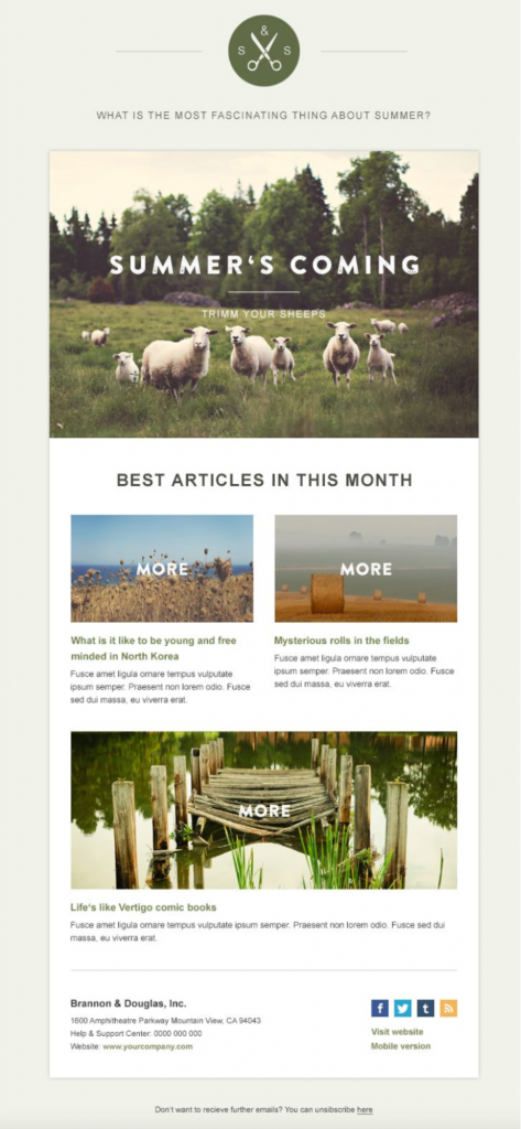 Green Village HTML email template